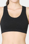 Vstar Cotton Sports Bra With Removable Padding - Charcoal Melange — thumbnail 4